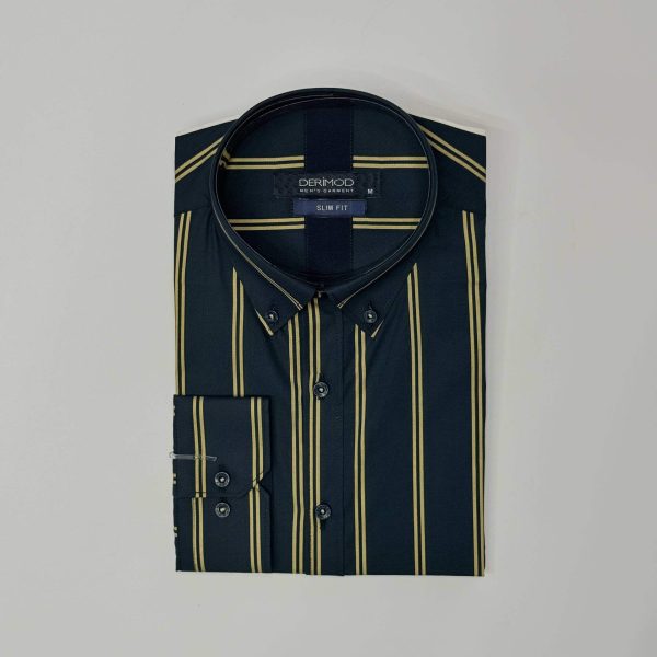 پیراهن طرح دار سرمه ای