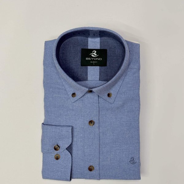 پیراهن پشمی یقه دکمه دار